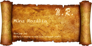 Münz Rozália névjegykártya